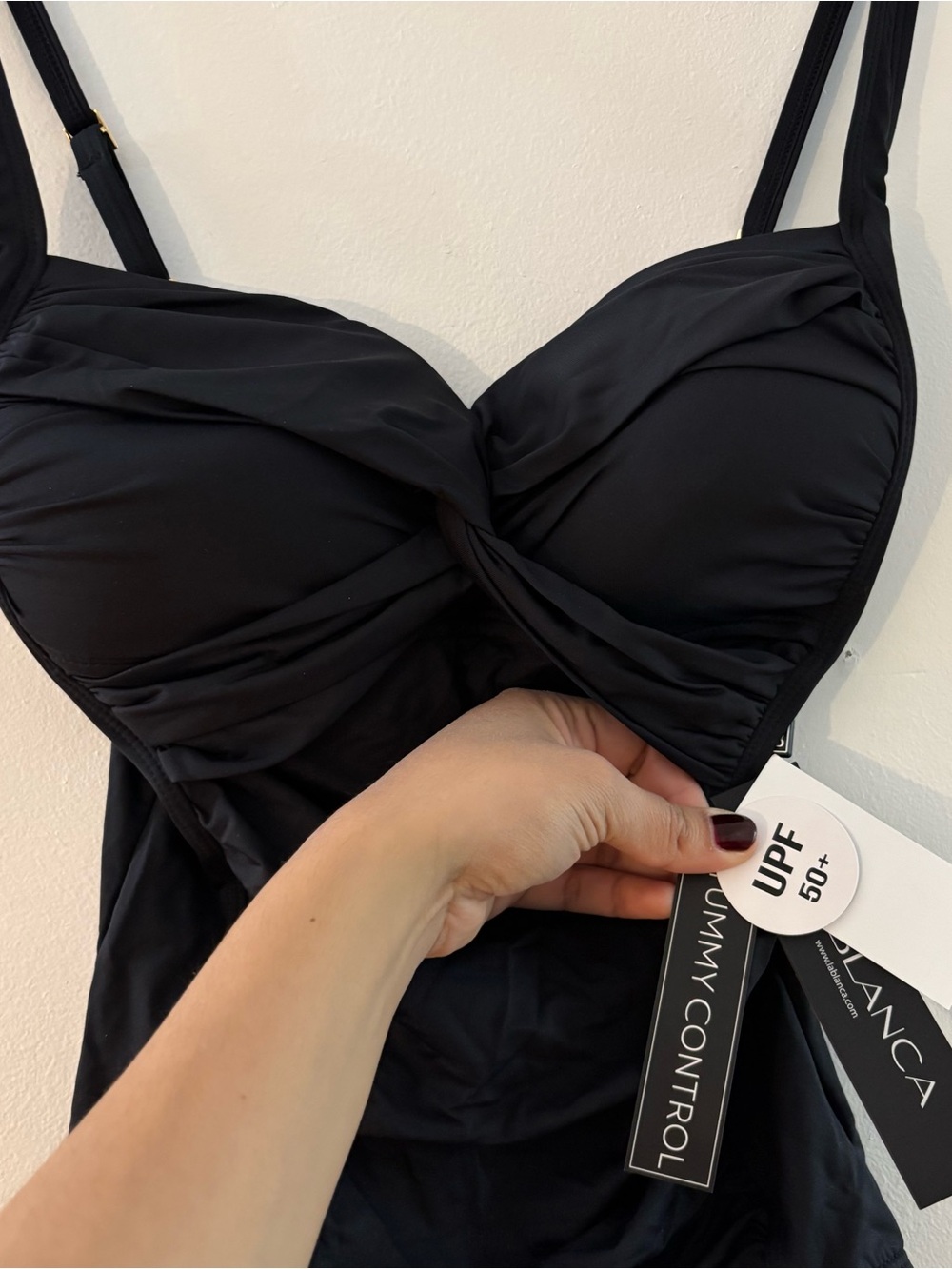 Women’s Black Twist Front One Piece Swim Suit